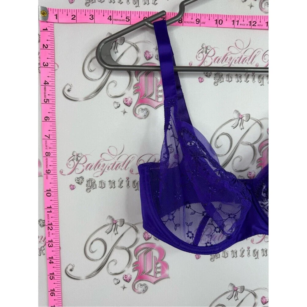 Empreinte bra floral lace Sheer Lace Underwire Bra in Violet